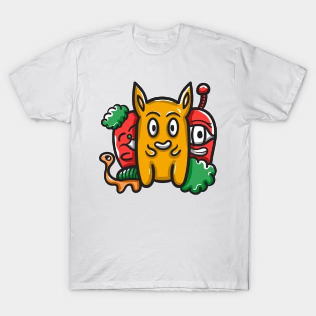 Monster Character Doodle Art T-Shirt by happymonday